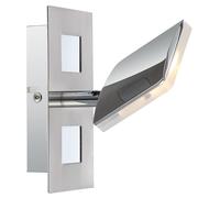 Applique murale spot lampe applique murale spot de couloir, spot mobile, nickel satiné, LED 6W 380Lm blanc chaud, Lxl 15x7 cm