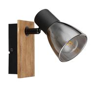 Applique murale spot mural couloir lumière chambre lampe bois métal marron foncé