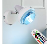 Applique murale spot mural lampe spot spot mural spot, spot mobile télécommande changeur de couleur dimmable, LED 3,5W 320Lm blanc chaud, LxHxÜ 10x11,5x15cm