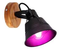 Applique murale Spot Télécommande réglable Spot de salon Lampe NOIR à intensité variable en kit, ampoules LED RVB incluses