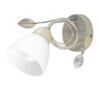 Applique murale style maison de campagne lampe gris antique feuilles spot verre blanc TRIO 200700161