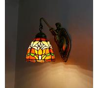Applique Murale Tiffany, Applique décorative en Verre coloré avec Un Design de Base rétro Unique, idéale pour Les couloirs, Les Salons et Les Chambres.