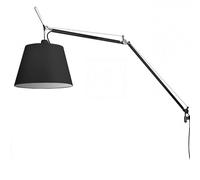 Applique Murale Tolomeo Mega Noir/Abat-jour Noir 32 cm avec Variateur