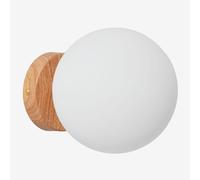 Applique Murale Traditionnelle En Acier Inoxydable Avec Boule De Cristal Uvol Marron Bois Naturel