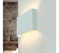 Applique Murale Up Down Intérieure en Métal Blanc pour Salon Chambre à Coucher B : 25,5 cm G9 max 40 W 2-branches compacte, Applique Murale Moderne pour Couloir HAGA