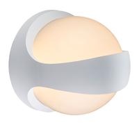 Applique murale up down lampe d'extérieur éclairage de façade boule lumineuse de balcon blanc, aluminium, 1x LED 12W 520Lm blanc chaud, HxLxA 20x20x18 cm