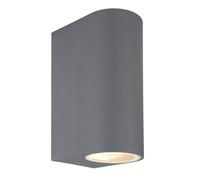 Applique murale Up & Down spot mural GU10 Applique extérieur anthracite, IP44 anti-éclaboussures 2 flammes, verre clair, 2x douilles GU10, HxLxÜ 15x6,8x9,2 cm