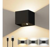 Applique Murale USB Rechargeable avec Détecteur de Mouvement Intérieur Noir