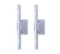 Applique murale veilleuse 2 niveaux intérieur éclairage indirect lampe de couloir à piles, plastique, 1x LED, DxH 9x28 cm, lot de 2