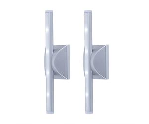Applique murale veilleuse 2 niveaux intérieur éclairage indirect lampe de couloir à piles, plastique, 1x LED, DxH 9x28 cm, lot de 2