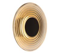 Applique murale verre lampe de chambre ronde noir fumé, métal, LED 8W 269Lm blanc chaud, DxL 30x5,5 cm