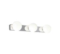 Applique murale verre métal chromé IP44 salle de bain L : 42 cm G9 3 lampes boules miroir moderne allongée applique anti-éblouissante salle de bain BRAZOS