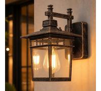Applique murale vintage, indice de protection IP44, finition transparente, bronze, 40 W