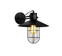 Applique Murale Vintage Noire Style Industriel, Finition Noire Mate, Douille E27 - Edm
