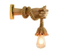 Applique murale Vintage Simulation de corde de chanvre en bois main bricolage lampe de chevet rétro luminaire mural appliques décoratives pour Loft Restaurant couloir salon