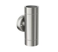 Applique murale WEDO pour l'extérieur IP44 up/downlight inox mat rond 2x GU10