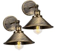 Applique Murale - WOTTES - Design Vintage et Industrielle - E27 22CM - Bronze - 2PCS