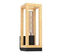 Applique NAFFERTON E27 1X40W en acier et bois noir et marron 100x0x280mm