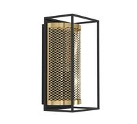 Applique NOHALES E27 1X40W en acier noir et laiton 170x0x320mm