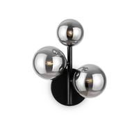 Applique noire 3 globes verre fumé Maytoni Dallas MOD545