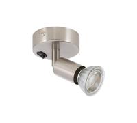 Applique Orientable Aluminium Oasis 1 Spot Argenté avec Interrupteur Argent