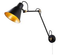 Applique orientable salon travail éclairage lampe de lecture noir or projecteur