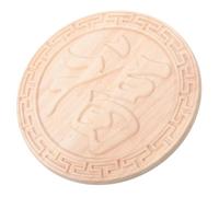 Applique Orientale en Bois Ronde Vintage, Motif Floral Relief | Adhère aux Surfaces Lisses, Décoration Murale ou Meuble, pour Cadres D’étude, Teinte Khaki