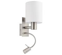 Eglo Applique murale PASTERI E27 1x40W acier nickel mat 150x0x380 mm