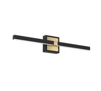 Applique PEGUERA IP44 LED 1X11W en aluminium et acier noir et laiton brossé 600x0x110mm