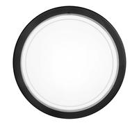Applique plafond PLANET 1 E27 en métal noir et verre blanc satiné