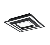 Applique/Plafonnier connectée SAVATARILA-C LED 20W en acier noir 450x450x70mm