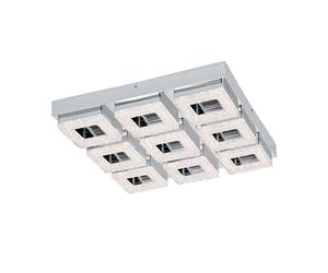 Applique/Plafonnier FRADELO LED 9X3,8W en acier chrome 440x440x70mm