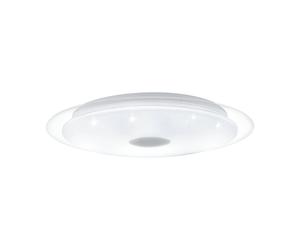 Applique/Plafonnier L1 LED 18,8W en acier blanc et transparent D400mm
