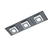 Applique/Plafonnier MASIANO 1 LED 3X3,3W en aluminium et acier noir 440x120x50mm