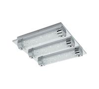 Applique/Plafonnier TOLORICO IP44 LED 22W en acier inoxydable chrome 350x350x75mm