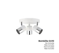 Applique Pour 3 Ampoules Gu10 Blanc Argent?