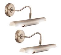 Applique pour tableau en laiton Applique pour tableau en laiton ancien miroir léger en métal, spot mobile avec interrupteur, 36,5 cm, lot de 2