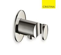 Applique prise d'eau ronde chromé noir Hydrothérapie - CRISTINA ONDYNA PD44672
