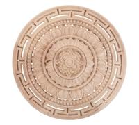 Applique Ronde en Bois Décorative Mandala pour Meubles Beige | Réutilisable, Installation Facile, Style Rustique Élégant, pour Commode, Armoire et Chambre