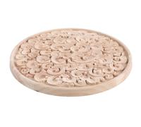 Applique Ronde Sculptée en Bois Non Peinte pour Meubles | Surface Lisse Naturelle, Installation Simple et Entretien Facile, pour Placards Cuisine et Cheminées