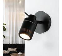 Applique salle de bain IP44 avec interrupteur à tirette noir GU10 métal ajustable Spot mural rétro Lampe miroir Salle de bain