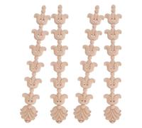 Applique Sculptée en Bois 4 Pièces, Décor Floral pour Porte et Manteau | Lot de Quatre, Motif Fleur, Finition Regency Vintage Moderne, pour Bricolage Intérieur et Meubles Anciens