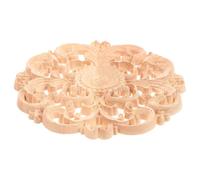 Applique Sculptée Ronde en Bois Khaki pour Meubles et Murs Décoratifs | Décor en Bois, Touche Élégante et Sophistiquée, Application Polyvalente, pour Fond et Mobilier