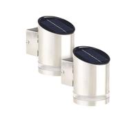 Lunartec 2 appliques solaires à LED 20 lm en acier inoxydable