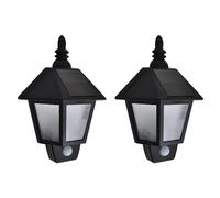 vidaXL Appliques solaires 2 pcs. avec détecteur de mouvement noir