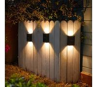 Applique solaire, réglable vers le haut et le bas, éclairage extérieur LED avec capteur de lumière solaire, design semi-encastré, abat-jour en plastique, solaire, batterie rechargeable, lampe de décor