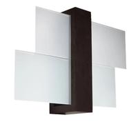 Sollux Lighting Applique murale Feniks SL.0075 Bois wengé 1 x 60 W E27 abat-jour verre