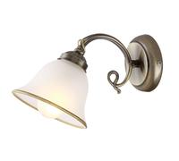 Applique style campagnard luminaire ancien laiton lampe en verre satiné dans un ensemble comprenant des ampoules LED