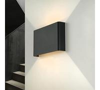 Applique Up Down Intérieur, Applique plate Cage d'escalier Couloir, Graphite, Lumière indirecte Mur, P:4 cm, Petit, G9, 2 flammes, Moderne, Applique Chambre à coucher