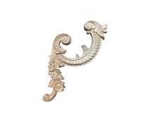 Appliques et incrustations de décoration d'angle en bois, articles de décoration for la maison, stickers muraux sculptés for meubles, fleurs(C3-8cmX15cm L)